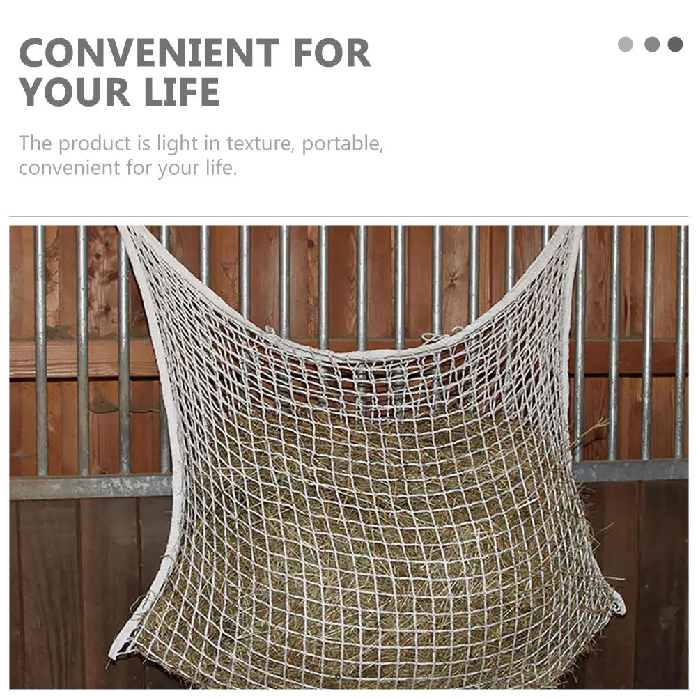 Heavy Duty Mesh Horse Feeding Net Large Size Dust Venting Hay Pouch Secure Flap Design Lightweight Portable for Stable Pasture