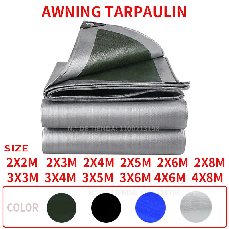 0.32m waterproof PE tarpaulin garden tarpaulin plant boat car cargo awning shade cloth pet roof cover blue black silver awning