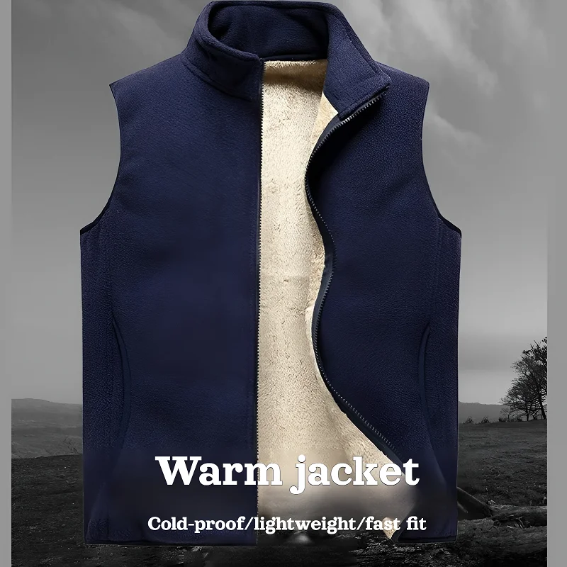 Thickened Warm Vest Suitable for Men and Women Lamb Velvet Autumn Winter Plus Velvet Vest Coat  Fashion Vest