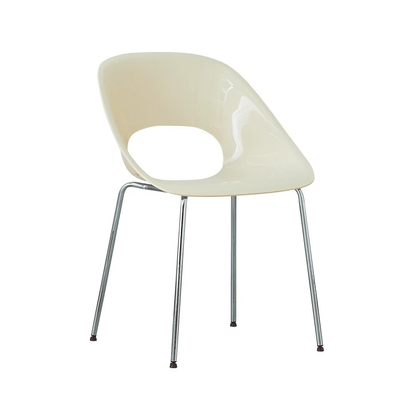

Household plastic backrest armrest dining chair small apartment cafe dining table and chairs