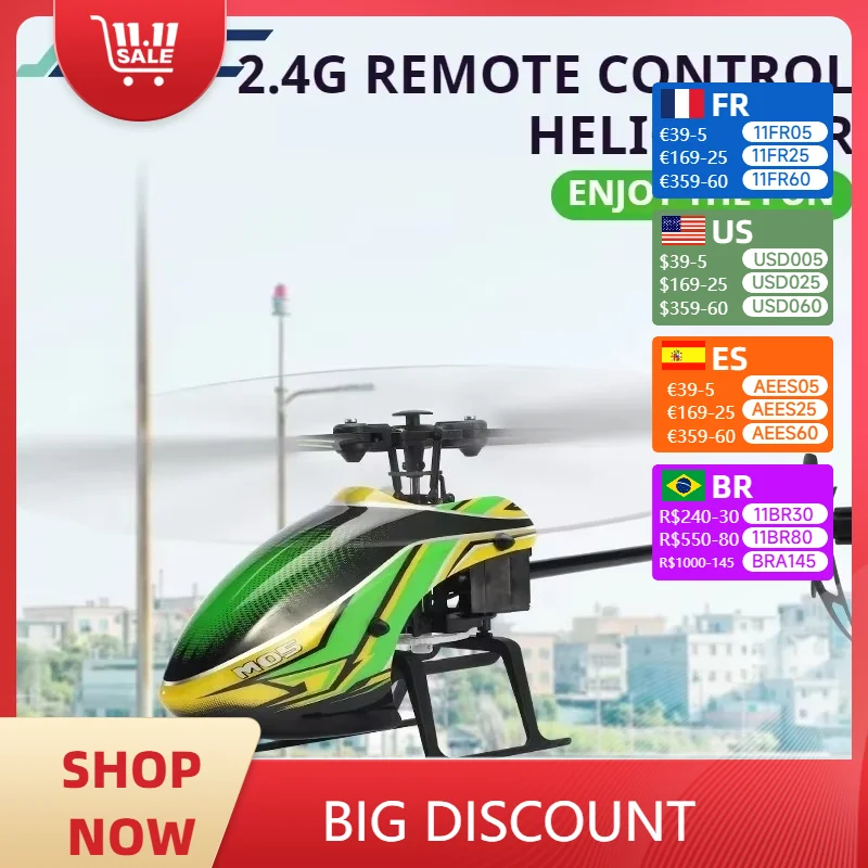 M05 2.4g Remote Control Helicopter Jjrc 6-Axis Self-Stabilizing High 4-Channel Single-Paddle Six-Axis Gyroscope Toy Gift