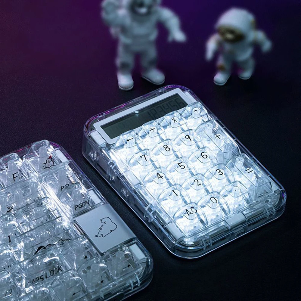 Creative Transparent Calculator Keypad – USB/Bluetooth Multi-function Office Gift for Boyfriend
