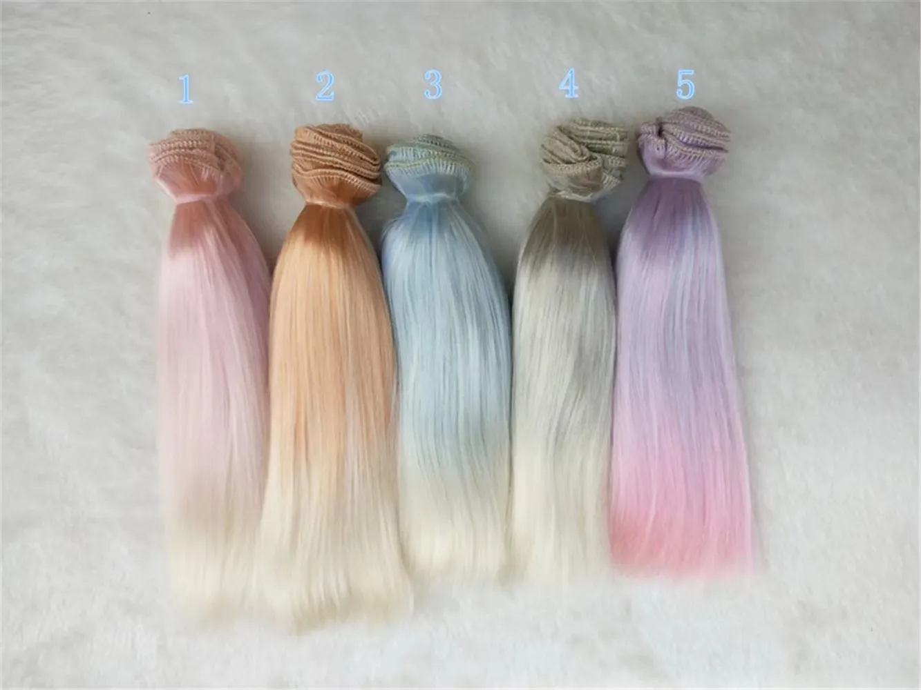 

15cm 25cm BJD/SD Doll Hair Bundles Wigs Toy Milk Silk Multi-color Gradient Long Straight Hair Gifts 1/3 1/4 1/6 Doll Accessories