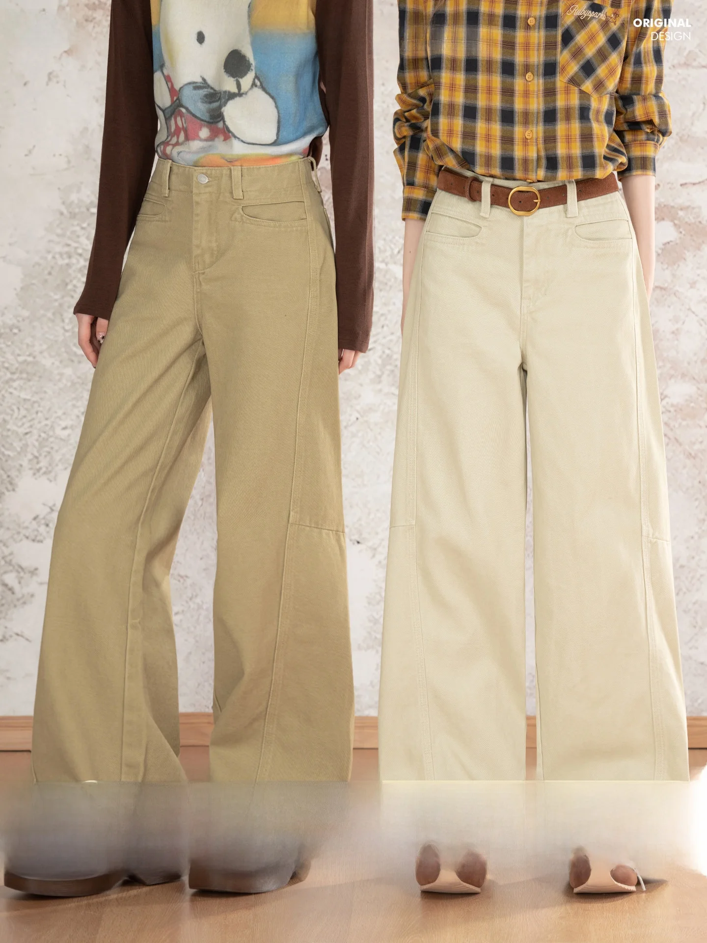 

Loveheynew High Waist Wide Leg Pants Women's Casual Loose Trousers Autumn New Sle Simple Knife Straight Cut Drapey