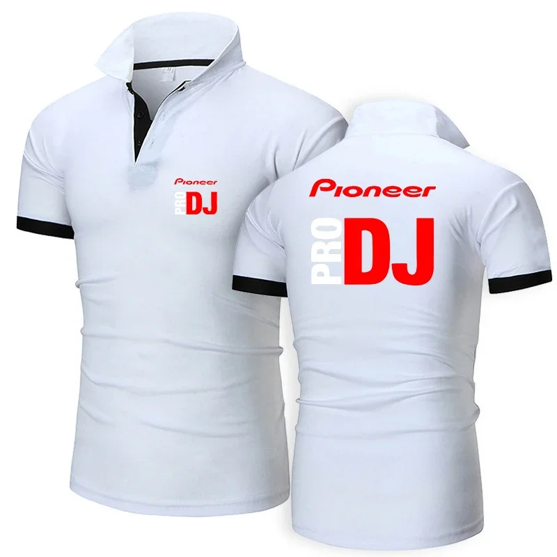 DJ Pioneer PRO 2024 Men\'s New Summer Hot Polos Shirts Sports Casual Solid Color Printing Fashion Harajuku Business Tops Clothing