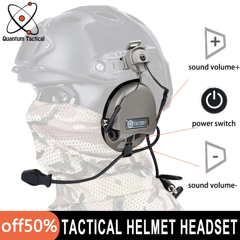 

Sordin Tactical Helmet Headset With 20MM Rail Adapter Noise Reduction Military Headphone Hunting Shooting Earphone+U94 PTT