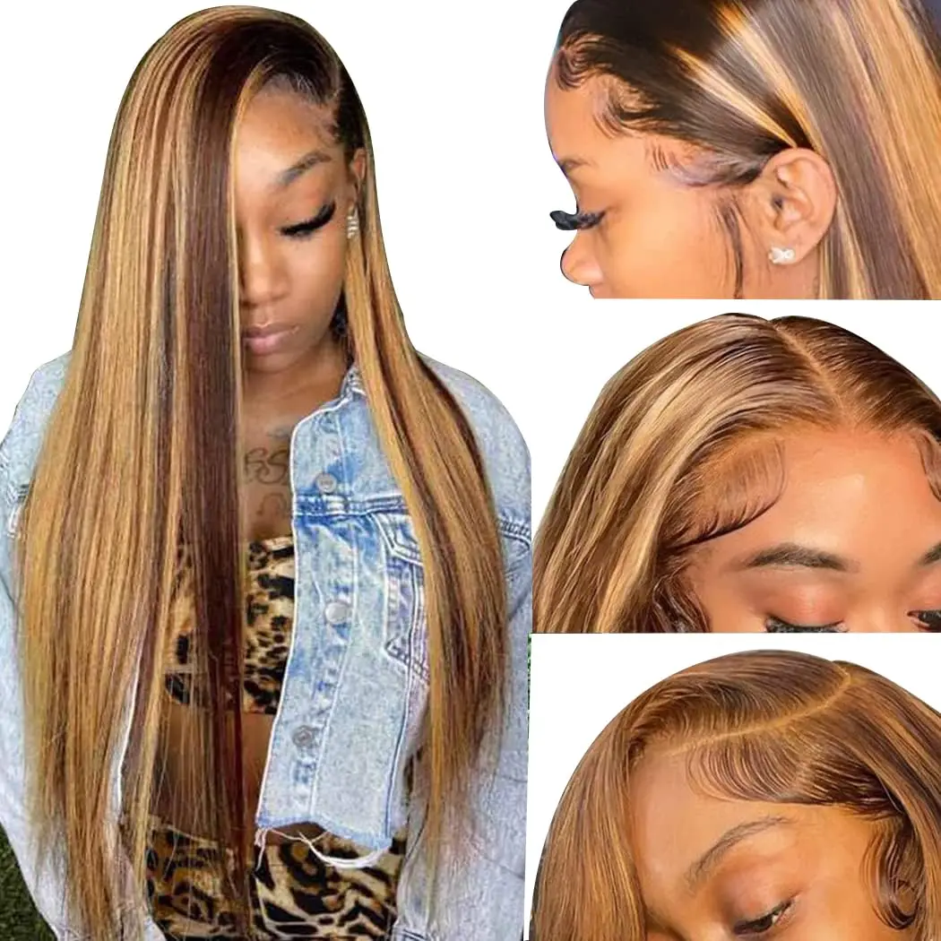 

4/27 Выделите Прямой Парик Человеческих Волос 5x5/13x4 Бесклеевой Прозрачный Кружева 250% Плотность Предварительно Сорванный Парик Волос для Женщин