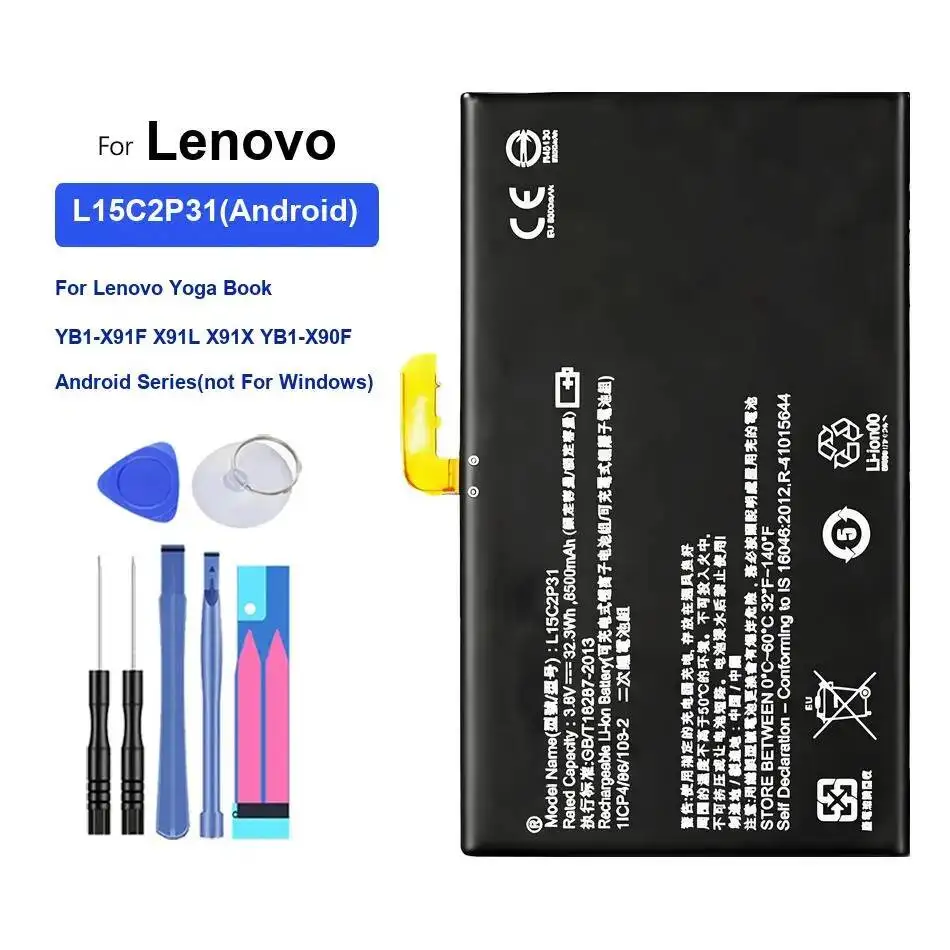 

Tablet Battery L15C2P31 Android 8500mAh For Lenovo Yoga Book YB1-X91F X91L X91X YB1-X90F Android Series Not For Windows