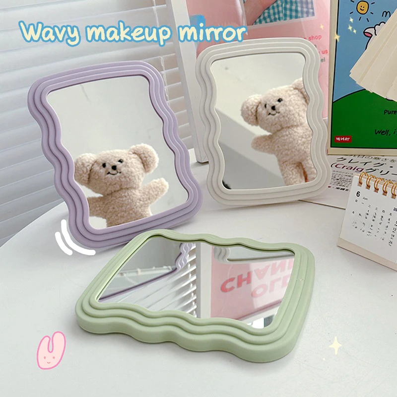 Irregular Decorative Mirror Wave Shape Makeup Mirror Bedroom Dormitory Cosmetic Aesthetic Mirrors espejos decorativos