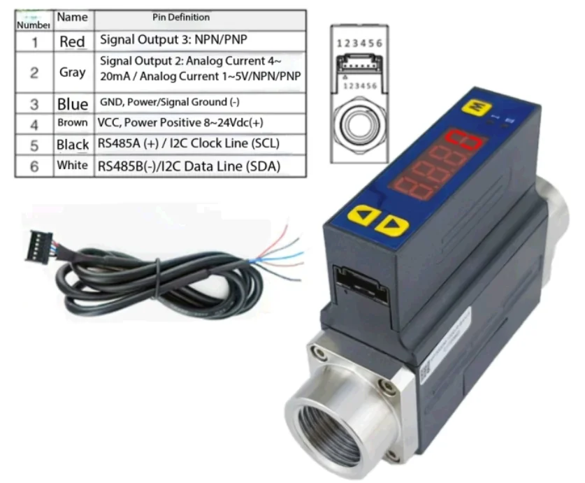MF3000 Digital Display Industrial Grade High Flow Gas Mass Flow Meter for Measur