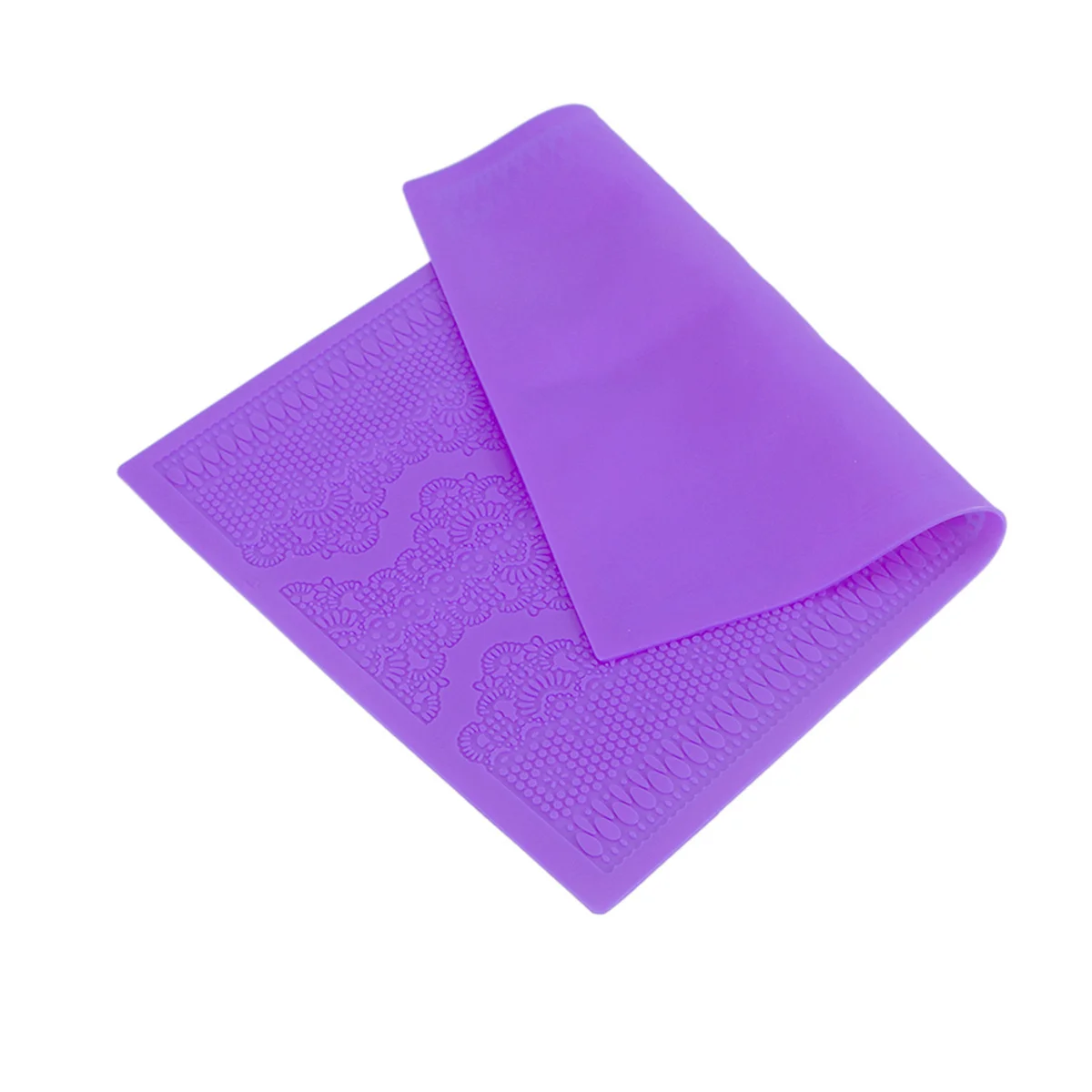 الأرجواني سيليكون كعكة الدانتيل فندان حصيرة تنقش زهرة نمط المطبخ سيليكون حصيرة كعكة أداة زخرفة مرنة لا طعم له
