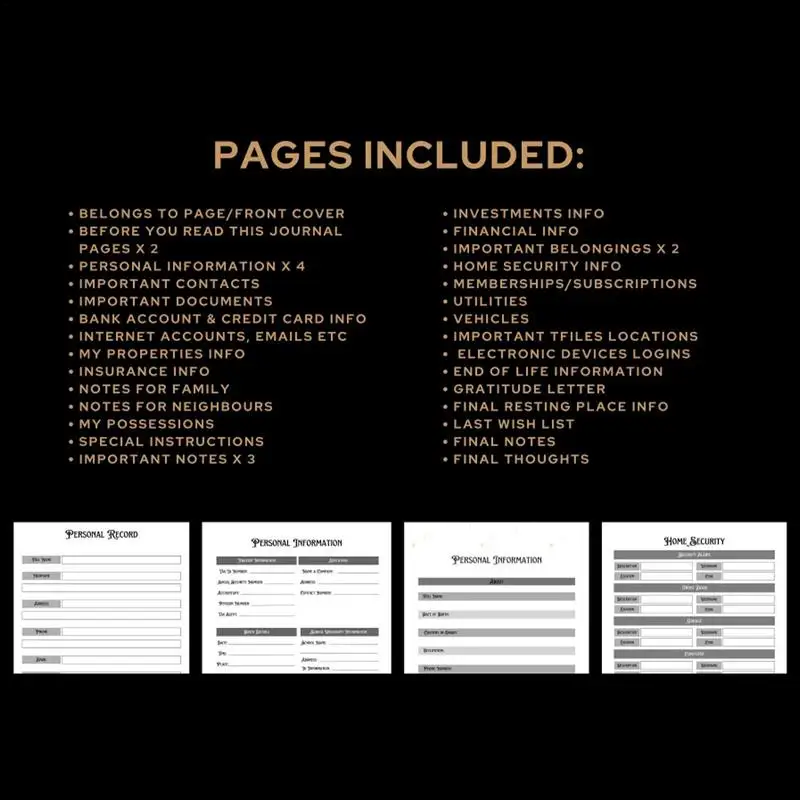 End Of Life Journal Book Beneficiary Planner Book Interesting Notebook Book Comprehensive Will Planning Workbook My Final Wishes