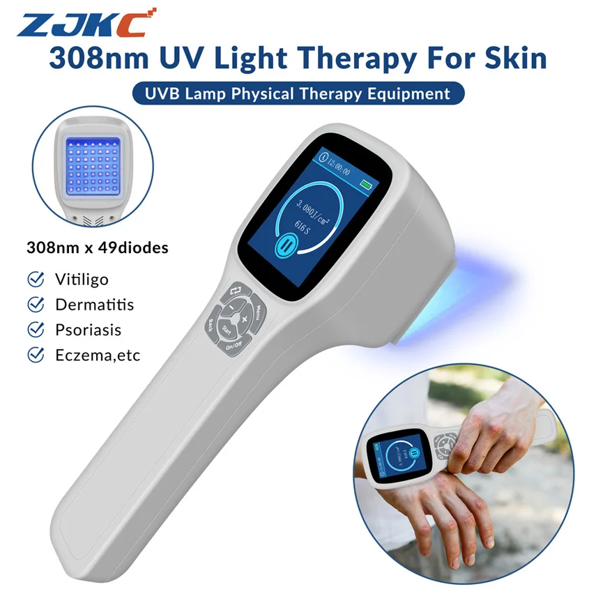 

49Diodes 308nm Excimer Uv Light for Psoriasis Vitiligo Eczema Therapy Blue Light Ultraviolet Treatment Device for Home Use