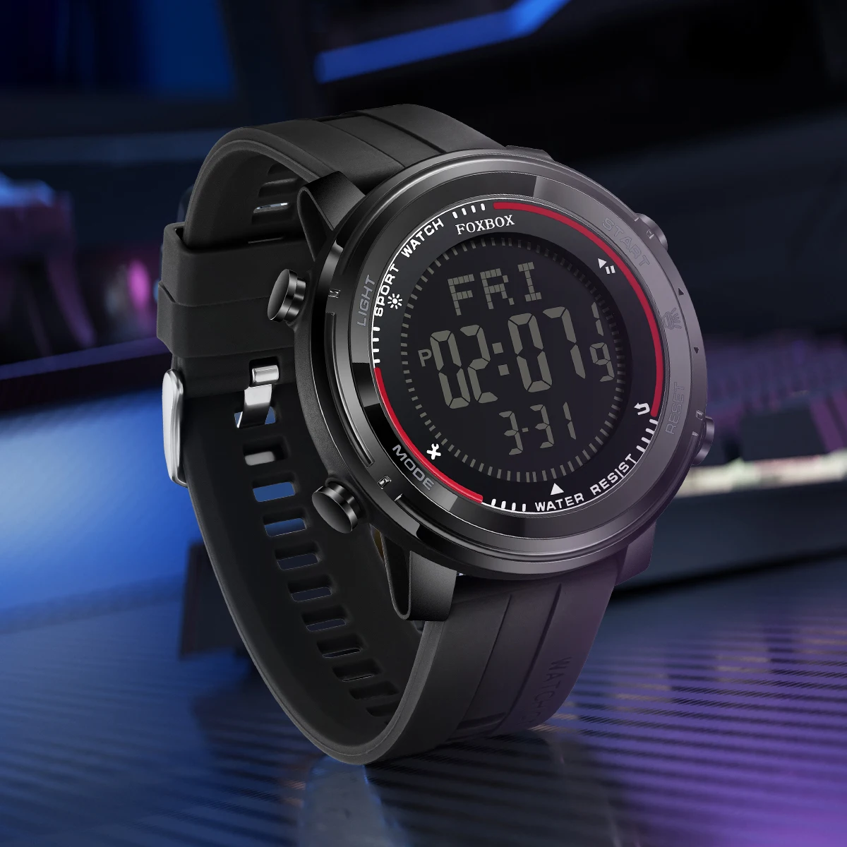 Relojes digitales LIGE, relojes de pulsera con linterna LED deportiva para hombre, reloj resistente al agua hasta 50m, cronómetro con luz Digital, reloj militar para hombre