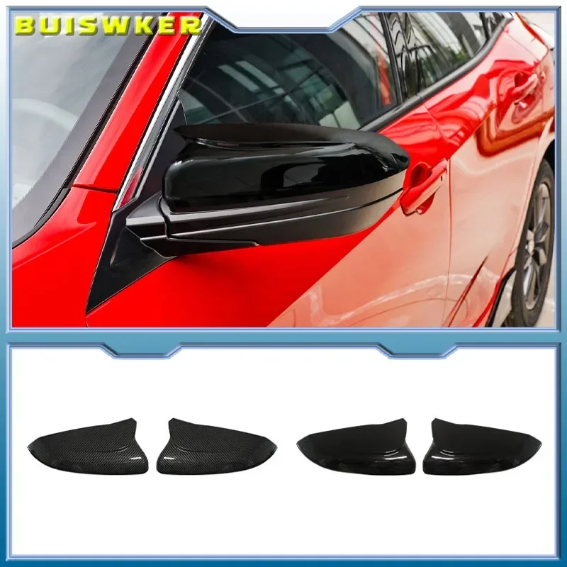 

Rearview Side Mirror Cover Wing Cap Exterior Door Rear View Case Trim Carbon Fiber For Honda Civic 10th 2016 2017 2018 2019 2020