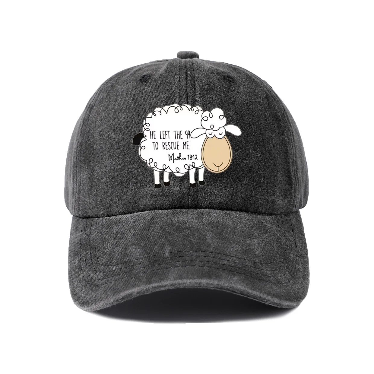 Funny Sheep Quote Graphic Baseball Cap, Vintage Washed Adjustable Unisex Dad Hat, Everyday Gift