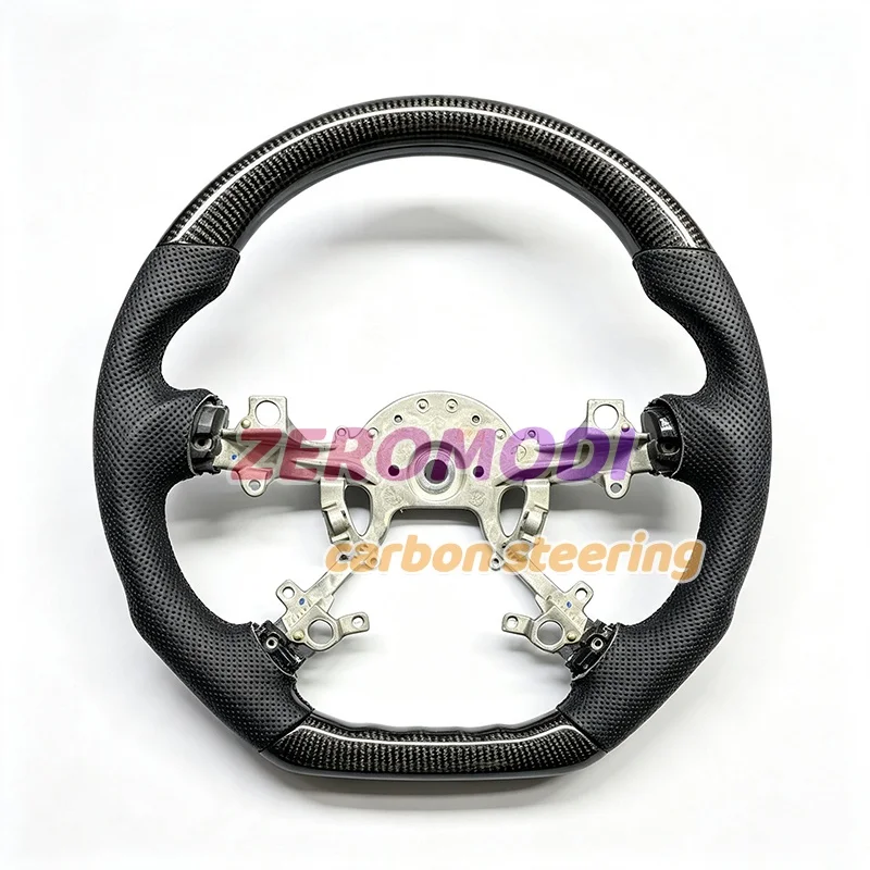 Custom Sport Racing Real Carbon Fiber Steering Wheel For Mitsubishi Pajero V73 V80 V93 V97 2006-2019 Leather Modified Steering