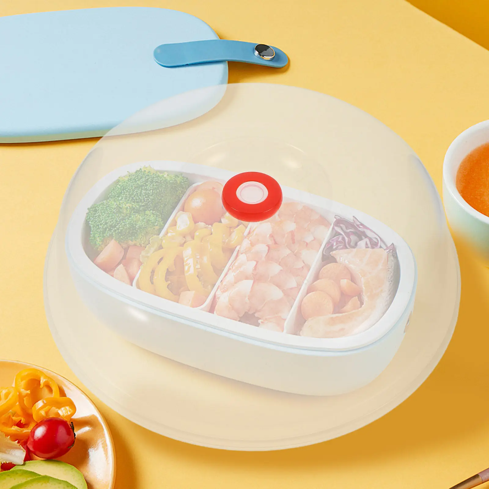 2Pcs Microwave Splatter Cover 24Cm Clear High-Temperature Resistant Transparent Lid for Food Heating Dish Bowl Protection