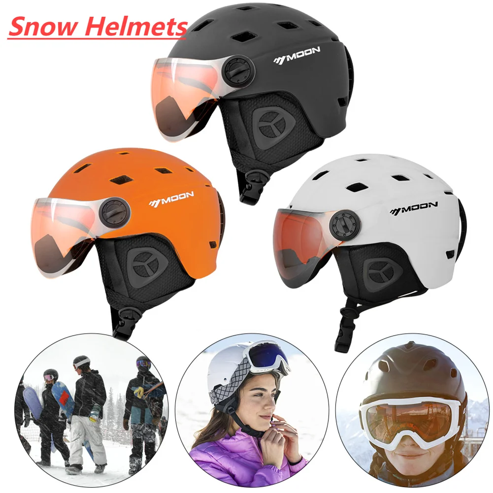 Winter Ski Helmet for Snowboard Skating Thermal Men's Skiing Helmets Safety Integrated Light Bike Helmet Outdoor Sports Warm Cap