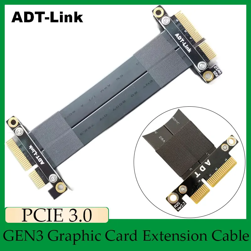 PCI Express 4X Adapter Riser Card 90 Degree Converter for 1U/2U Server Chassis PCI-E 3.0 X4 to X4 1X Upgrade Computer Accessory