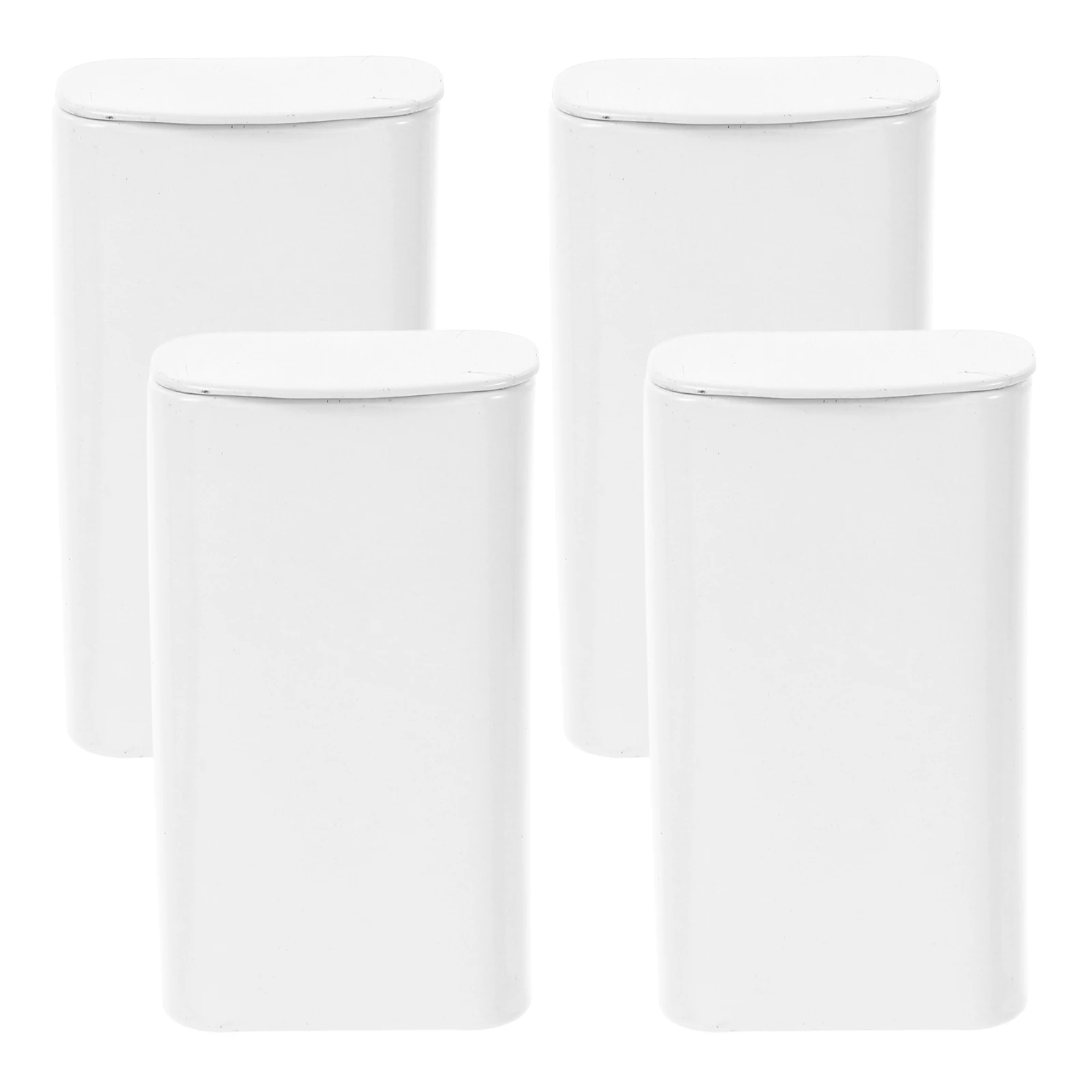 

4pcs Small Storage Box Metal Container Tiny White Boxes with Lids for Candies Jewelry Easy Opening Portable Lightweight
