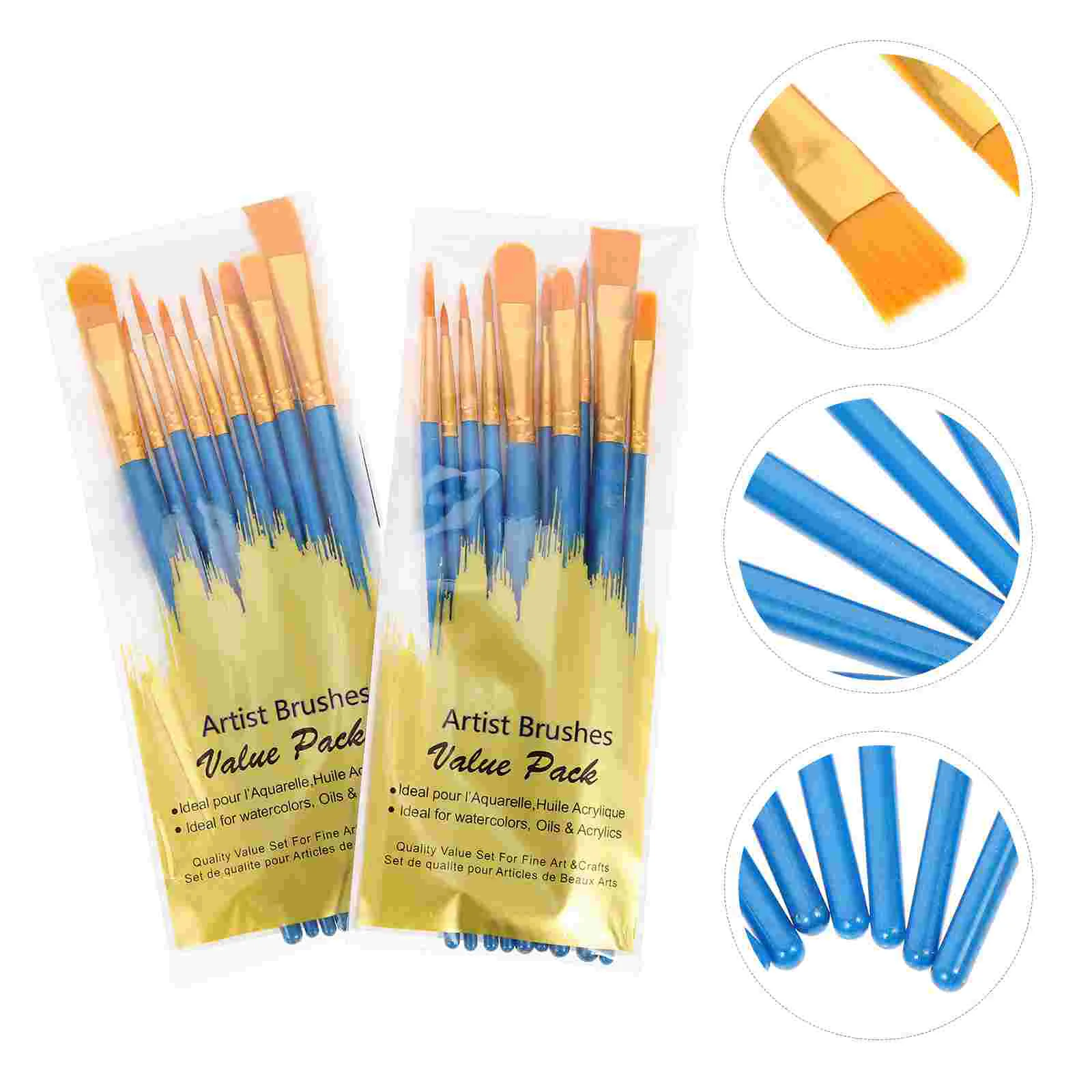 20 Pcs Oil Brush Set Student Paintbrush Painting Supplies Watercolor Accessories Brushes for Kids