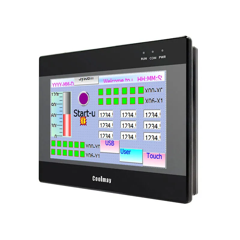 Coolmay 7 بوصة HMI PLC الكل في واحد 800*480 24di 20do دعم MODBUS RTU RS485 RS232 لآلة غسيل السيارات المصنع الأصلي