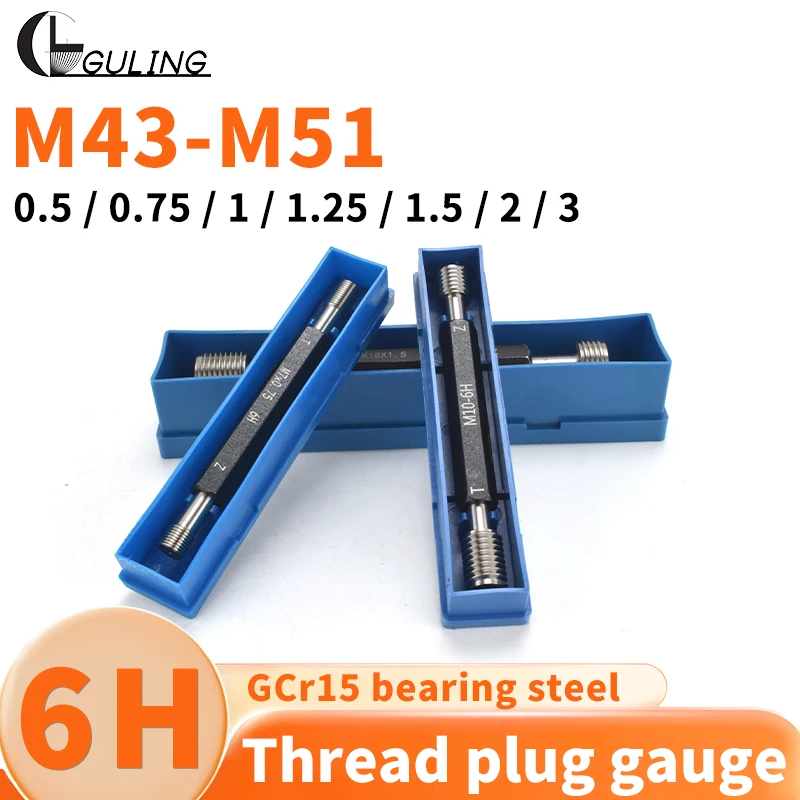 

High precision Thread Plug Gauge GO/NO GO Gage Metric Gauge 6H Precision Internal Screw Gage Fine,Pitch Thread Test M43-M51
