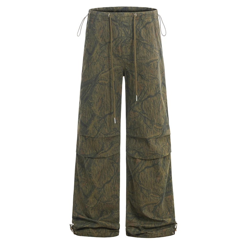 

Брюки GXFortune камуфляжные рабочие, свободного кроя, для активного отдыха, мужские летние повседневные брюки с рисунком «Деревья», в стиле парашютиста