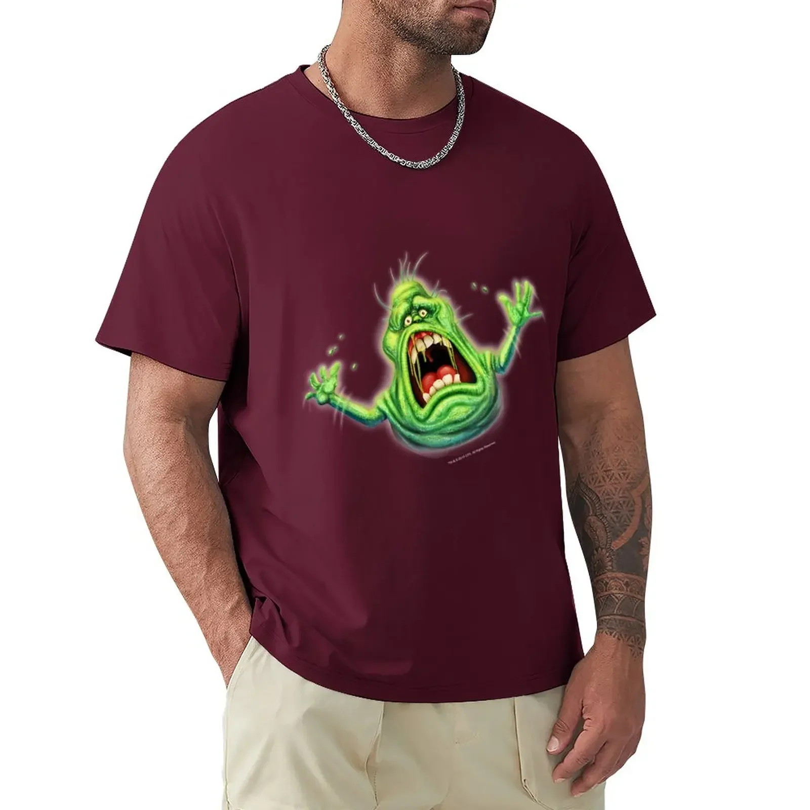 Ghostbusters Slimer Screaming Portrait T-Shirt blacks plus size tops mens graphic t-shirts pack Graphic Streetwear Short Sleeve