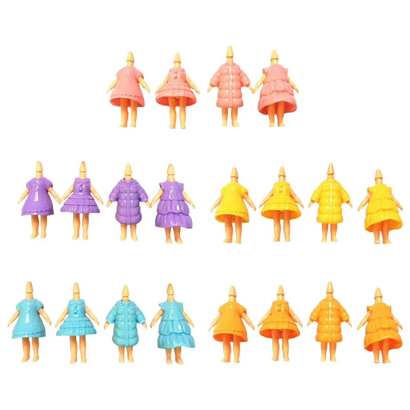 4x Doll Clothes Set Lifelike Costumes Doll Accessories Clothing Mini Doll Body Clothing Accessories Gift for Little Girls