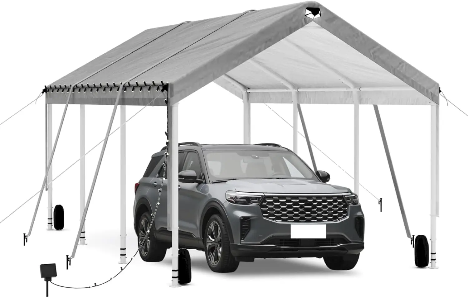 

Carports 12X20 Heavy Duty,Portable Car Port Garage,Carport Canopy With Adjustable Height From 10 Ft To 11.5 Ft,Outdoor Car