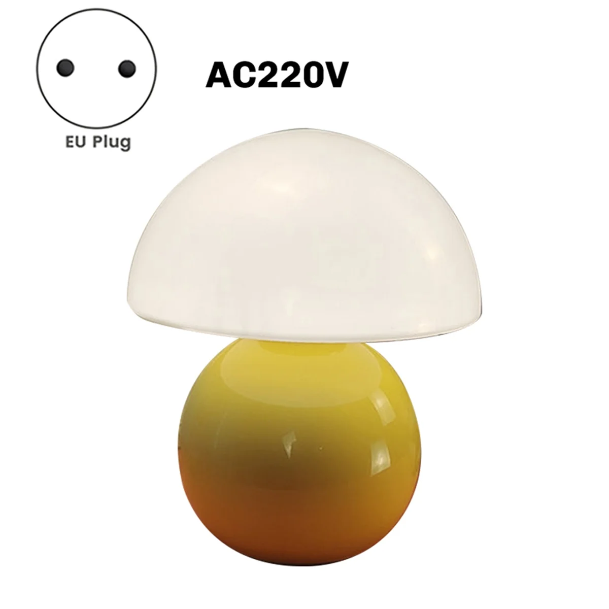 

KZQ-fMushroom Lamp Table Bedside Nightstand Lamp for Bedroom Cute Mini Mid Century Modern Lamp Dimmable Milk Yellow EU
