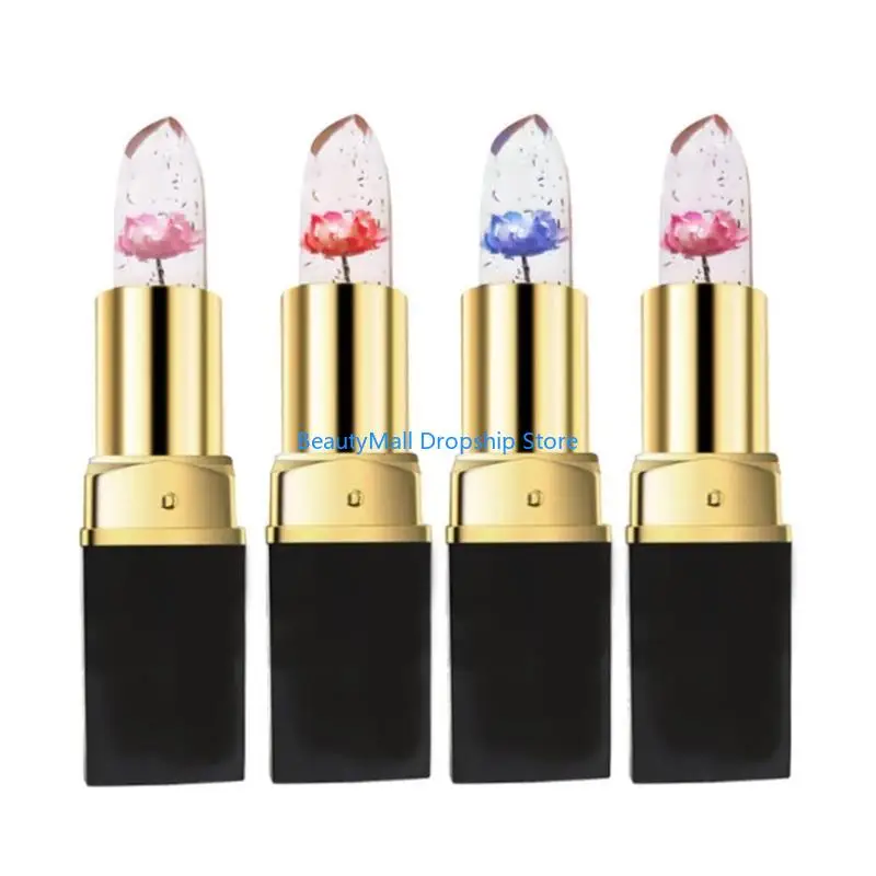 40JD 4pcs calmantes bálsamo labial para lipstick temperatura cor cor brilho labial natural para uso duradouro