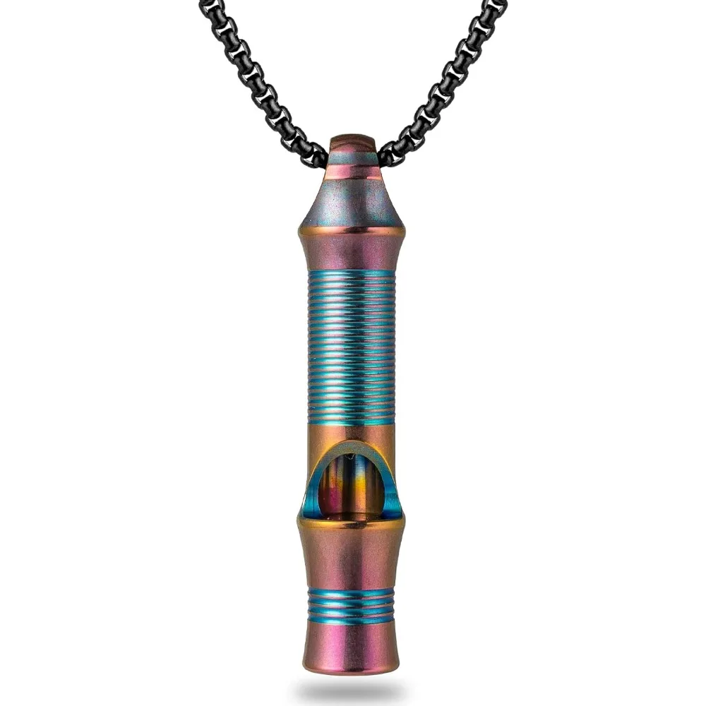 Titanium Emergency Whistle, Safety Whistles Necklace Loud up to 120db,Survival Whistles for Survival