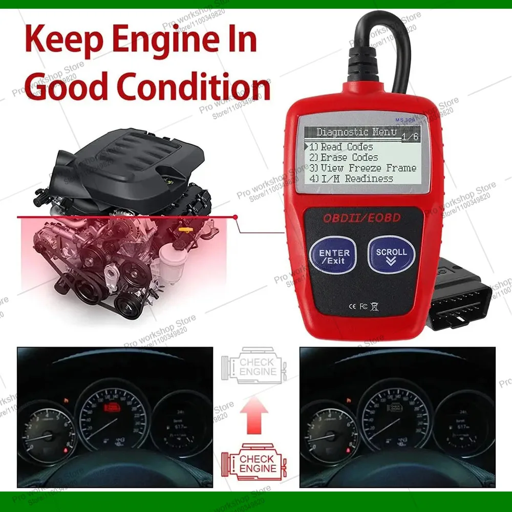 Bild 5: Fortschrittliches Auto-Diagnosegerät Plus Verbessertes MS309 Pro OBD2 OBDII EOBD Fehlercode-Lesegerät Scanner Erweiterte Fehlererkennung Tester