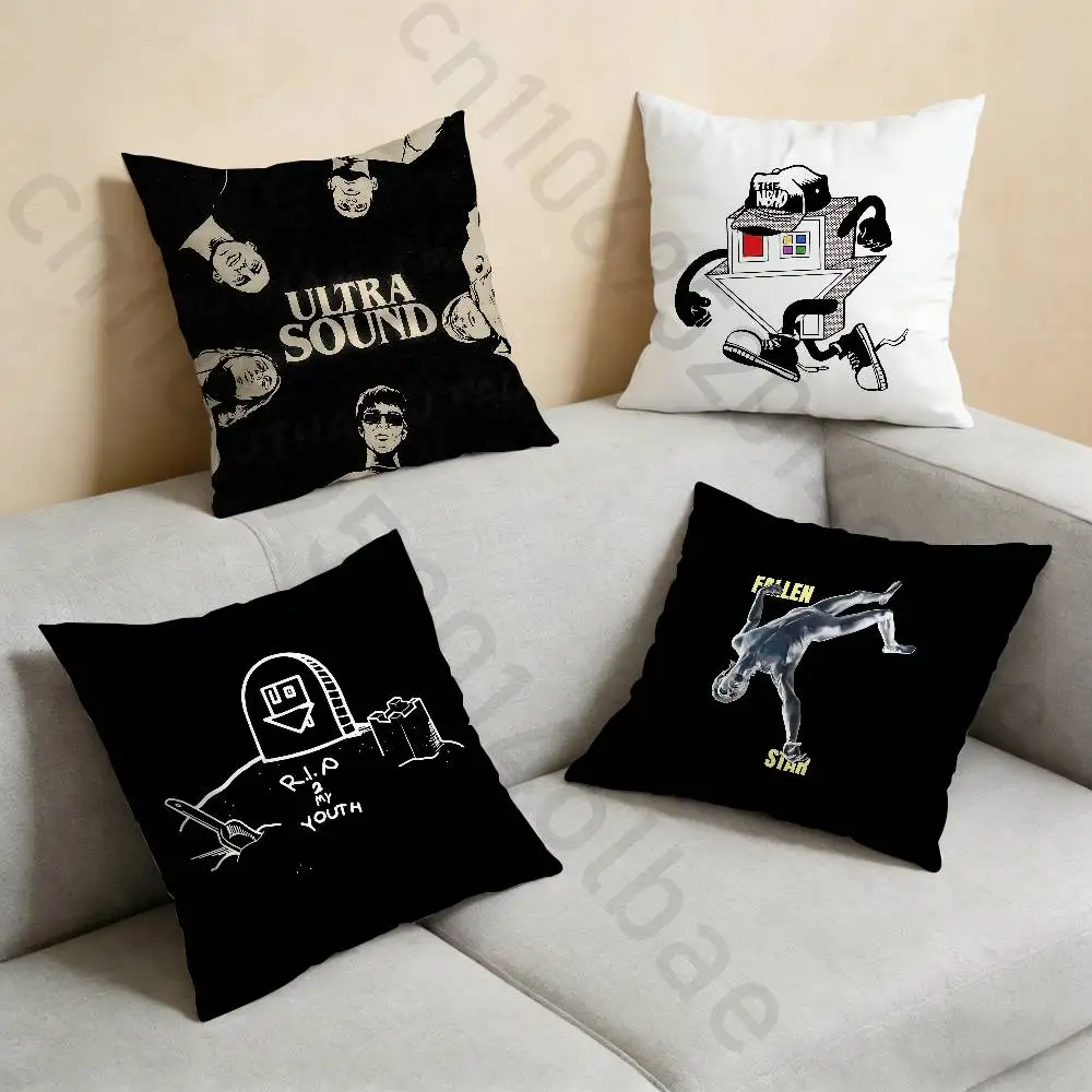 N-Neighbourhood I Love You Pillow Case Square Double-Sided Printing Short Plush Sofa Cushion Cover Bedroom Bedside Pillow