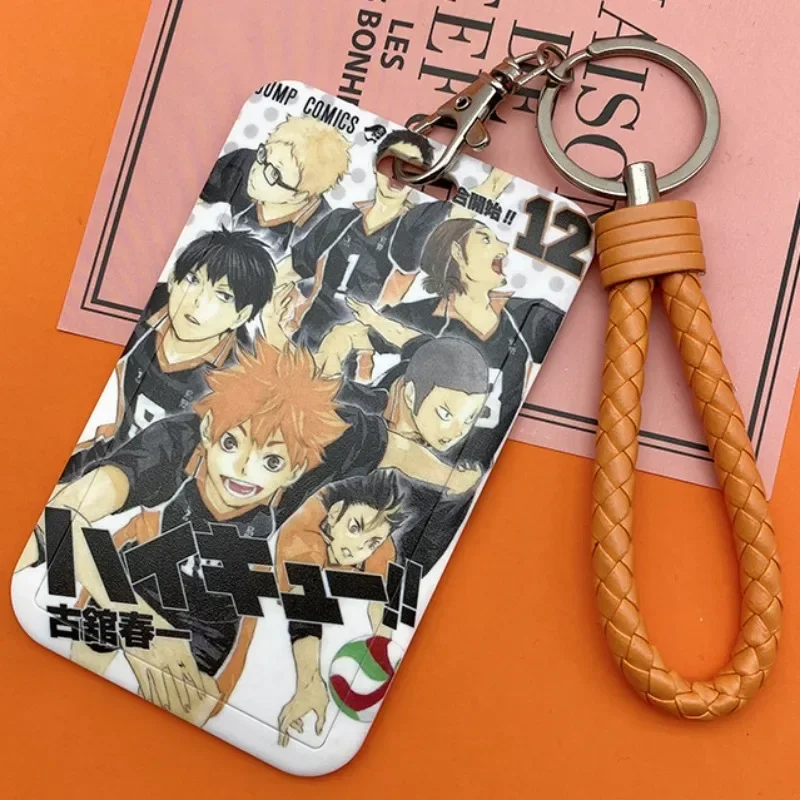 Bandai Desenho Animado Haikyuu!! Kozume Kenma Kei Tsukishima Porta-cartões de ônibus Chaveiro Hina Ta Shoyo ID de estudante Porta-cartões escolares