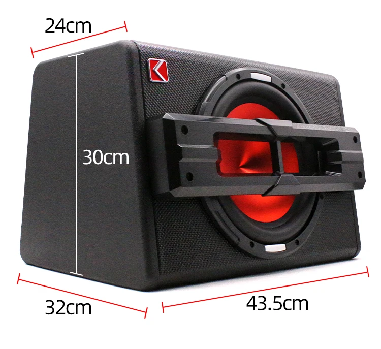 High-Performance 10-Inch Portable Car Subwoofer Active Audio Trapezoid Speaker 1200W RMS Power 12V DC 100DB Sensitivity Single
