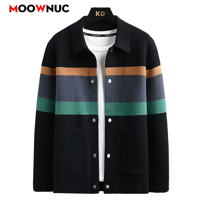 Camisola masculina casual masculina, pulôveres, streetwear, camisa de malha quente, suéter masculino monocromático, roupas da moda, primavera e