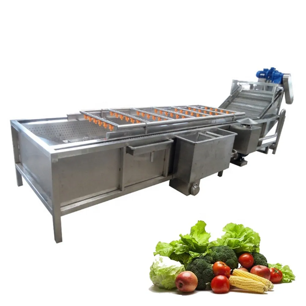 Commercial Ozone Fruit And Vegetable Washer Cleaning Bubble Carrot Cassava Apple Washing Machine Cassava Cleaning Machine