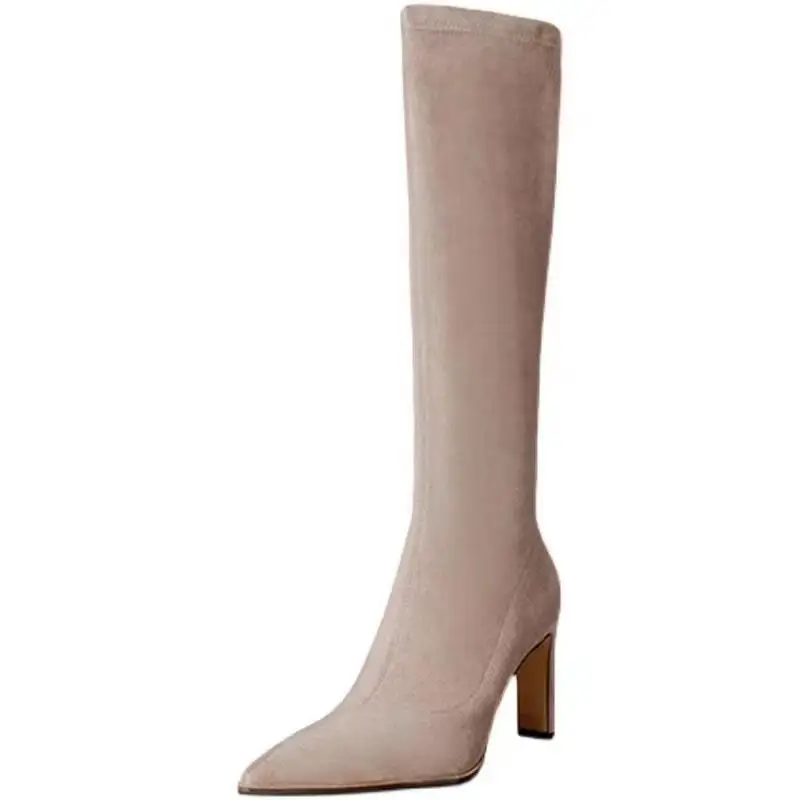 2022 New Black Pointed Toe High Boots Knee-High Boots Sexy High Heels Boots New Women Botas Mujer