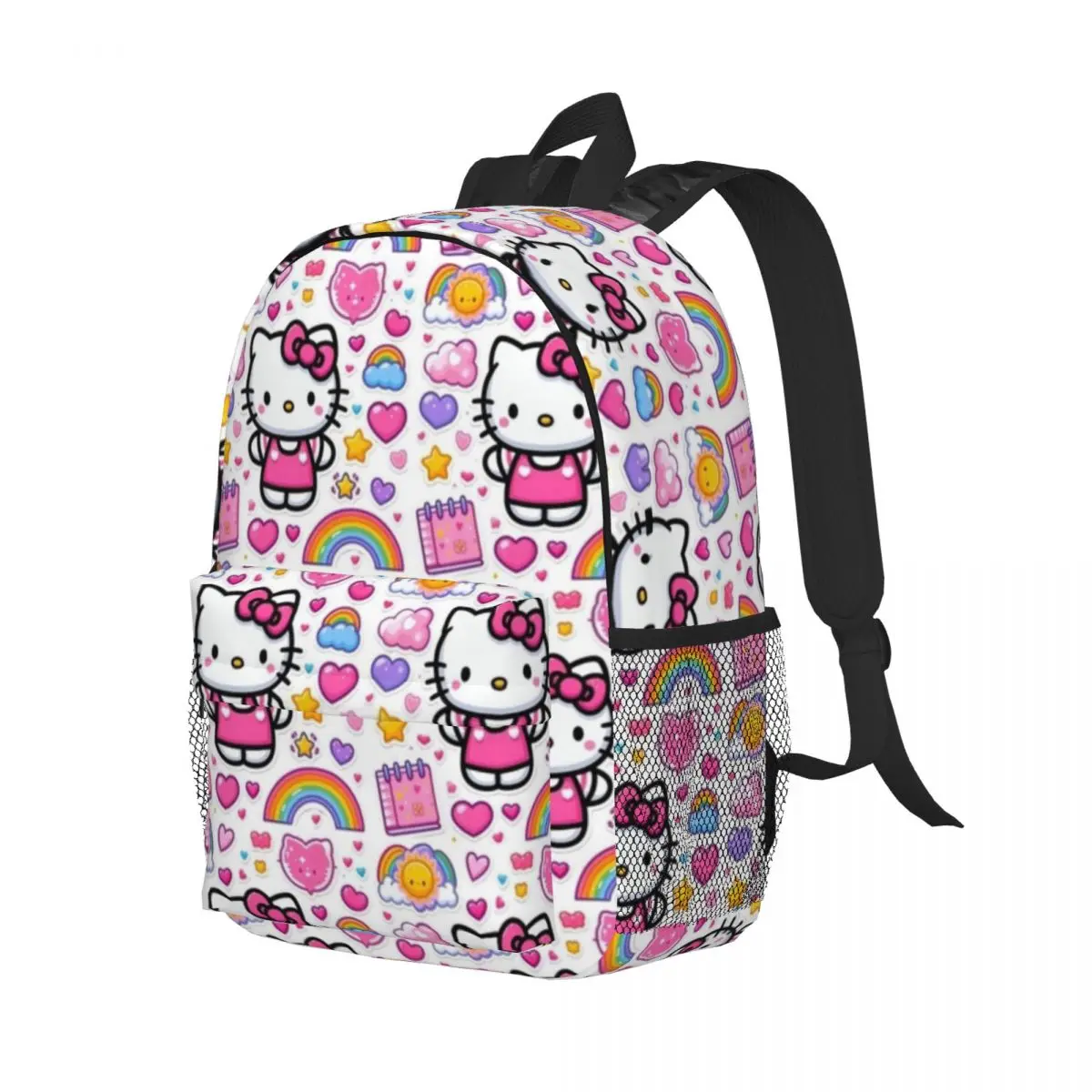 Mochila compacta Hello Kitty de 15 polegadas – Bolsa leve e elegante, perfeita para estudantes e viajantes