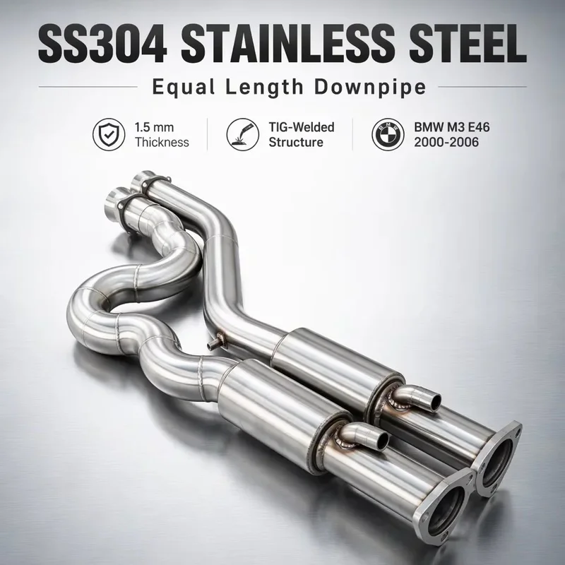 Perfectly Customized Performance Exhaust Equal Length Downpipe Specifically Designed for BMW M3 E46 2000-2006