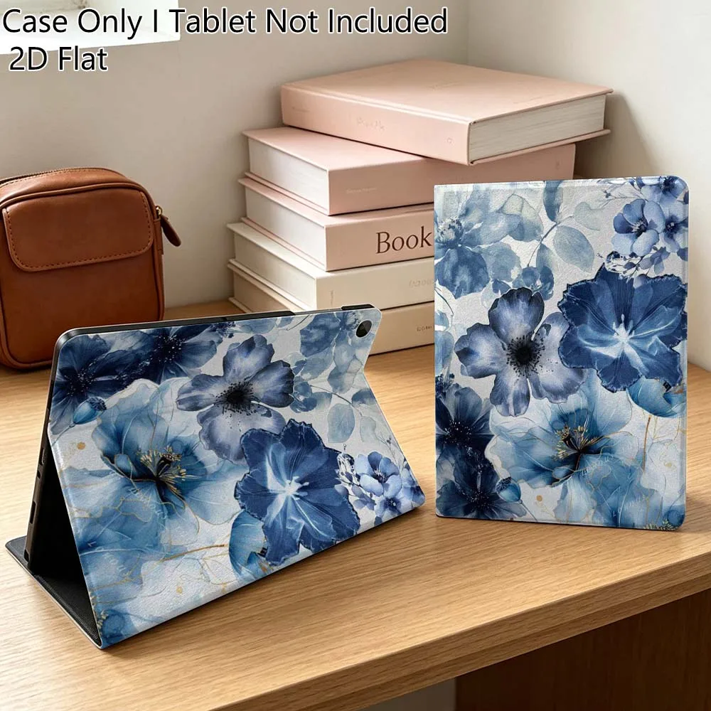 Art Blue Flower Beautiful For Samsung Galaxy Tab A7 A A8 A9 A11 S6 S11 10.1 10.4 10.5 Inch Lite PLus Soft Tablet Case Gift