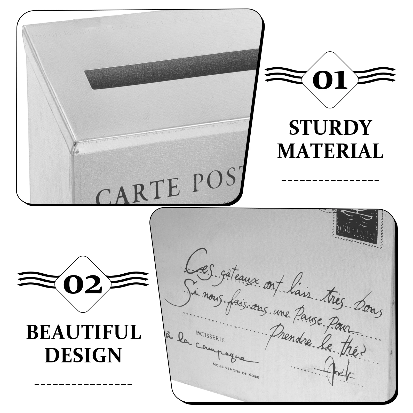 

Vintage Iron Wall Mount Mailbox Large Wall Mounted Post Box Newspaper Holder Outdoor Home Office Iron Post Box