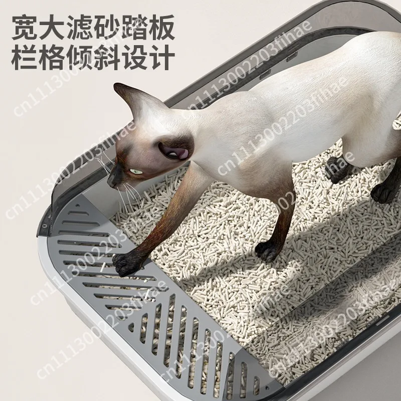Semi-closed cat litter box extra large splash-proof cat toilet cat excrement basin extra large cat litter box