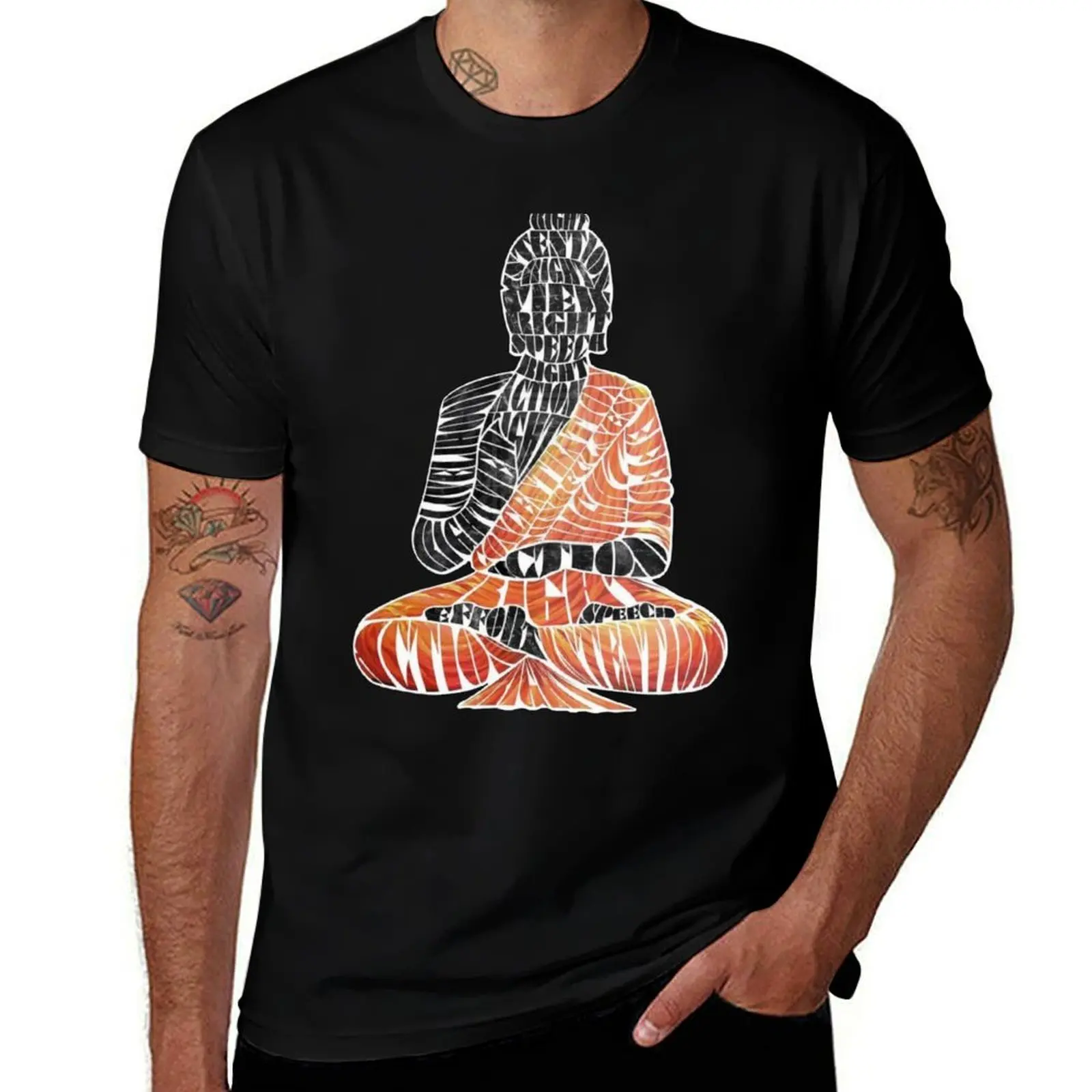 The Eightfold Path Buddha T-Shirt Plus Size Solid Color T-Shirt