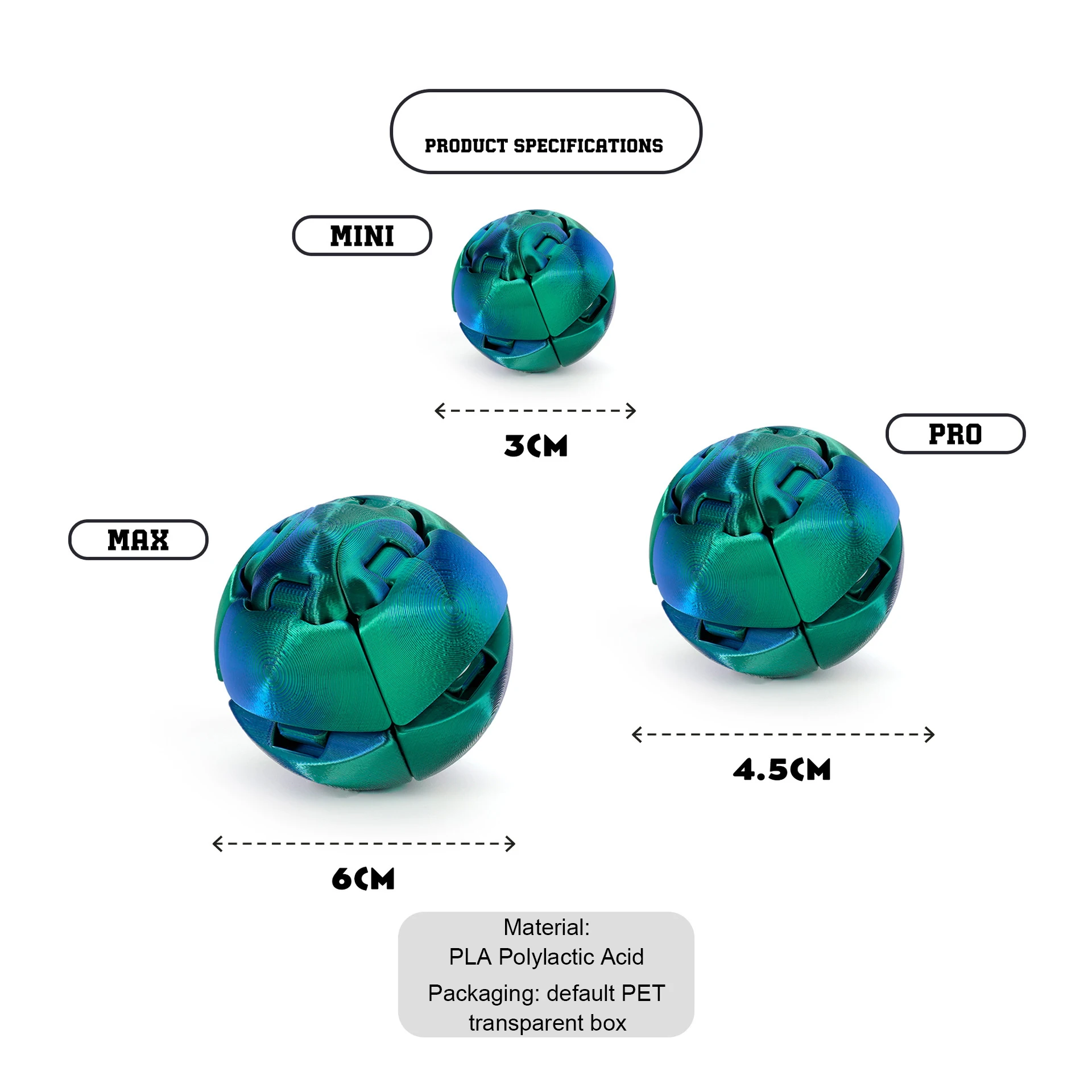3D Printed Gear Ball, Rotating Ball, Movable Integrated Gear Ball, Puzzle Creative Gift, Decompression Tool