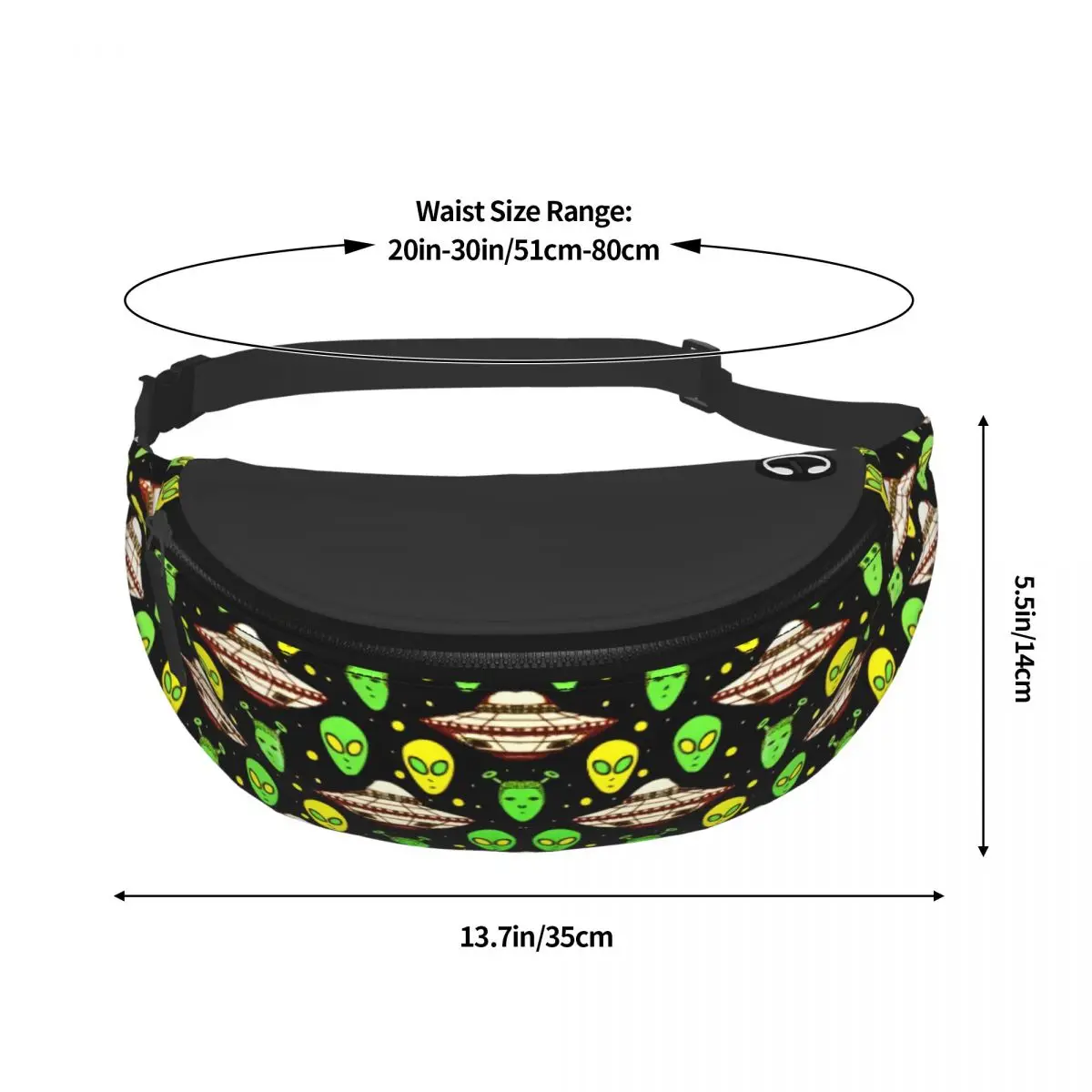 Cute Aliens Fanny Bag Custom Crossbody Waist Pack Women Men Travel Hiking Phone Money Pouch